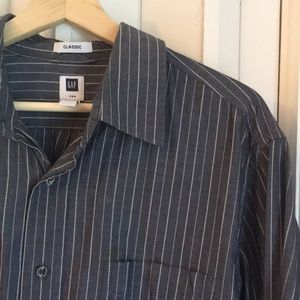 Slate striped classic Gap button down sz L EUC
